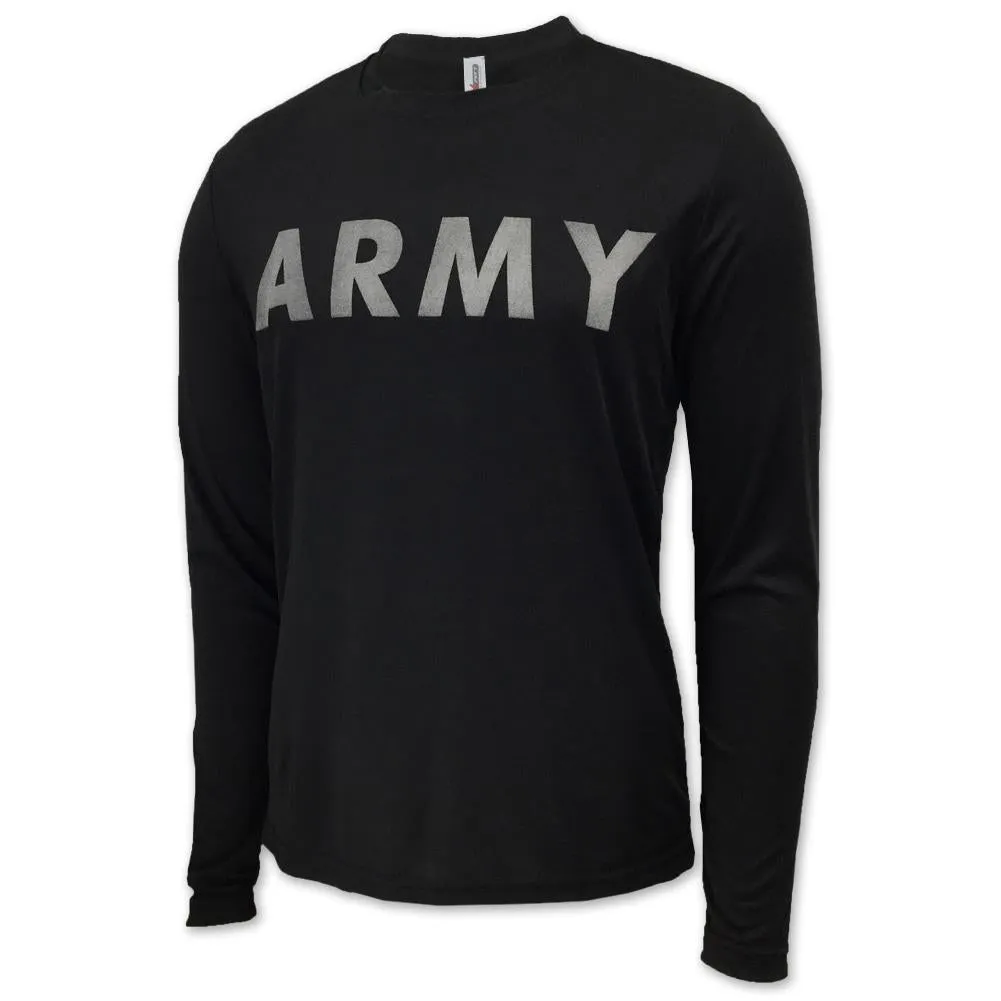 Army Long Sleeve Performance T (Black)