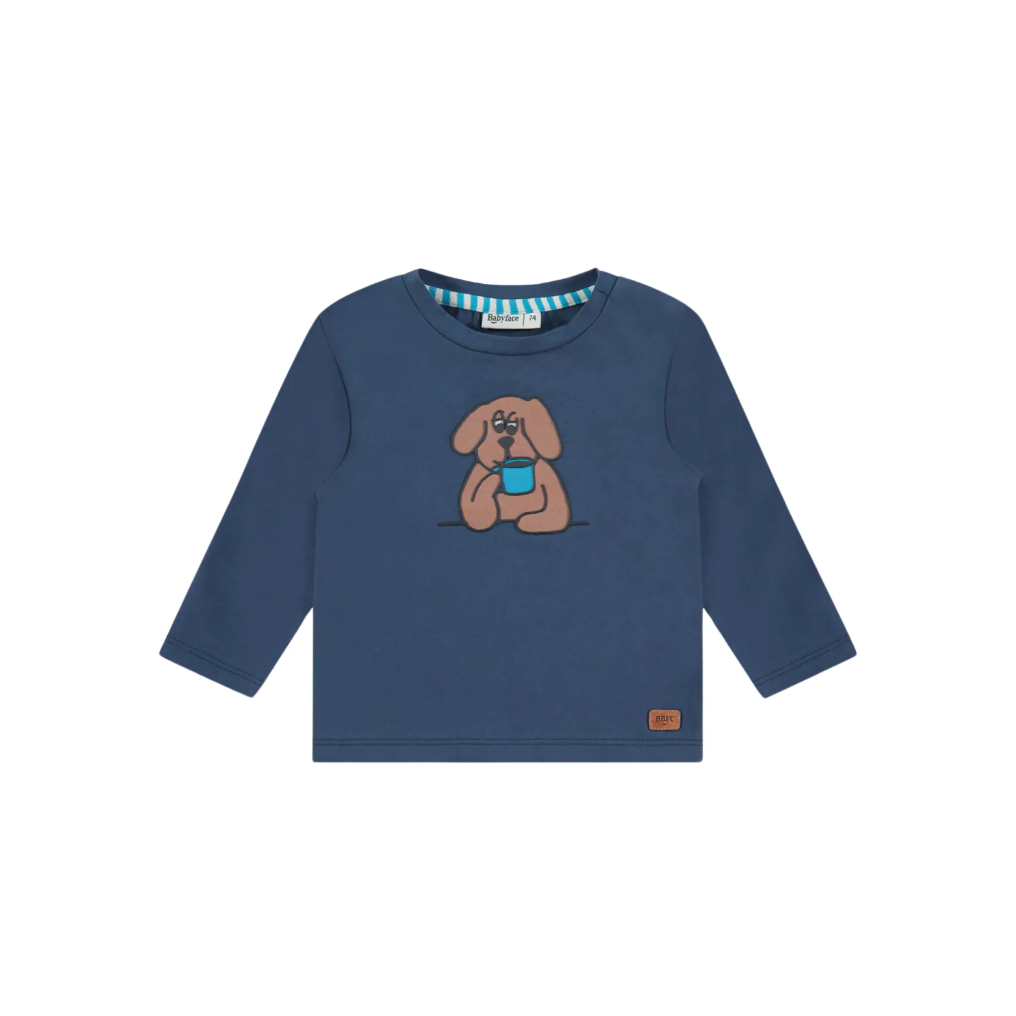 Baby Long Sleeve Tee - Blue Breakfast Dog by Babyface - FINAL SALE