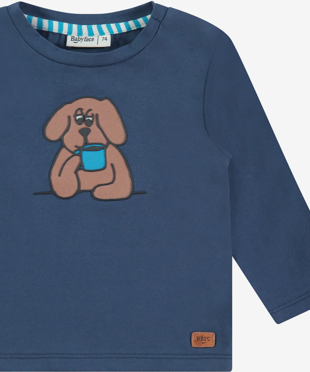 Baby Long Sleeve Tee - Blue Breakfast Dog by Babyface - FINAL SALE