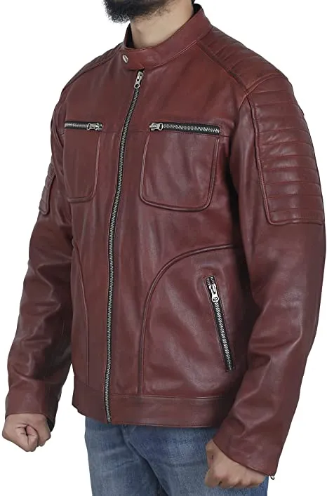 Brown Biker Leather Jacket