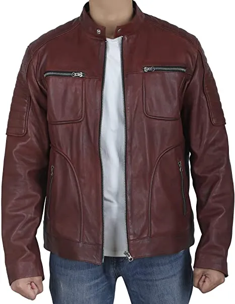 Brown Biker Leather Jacket