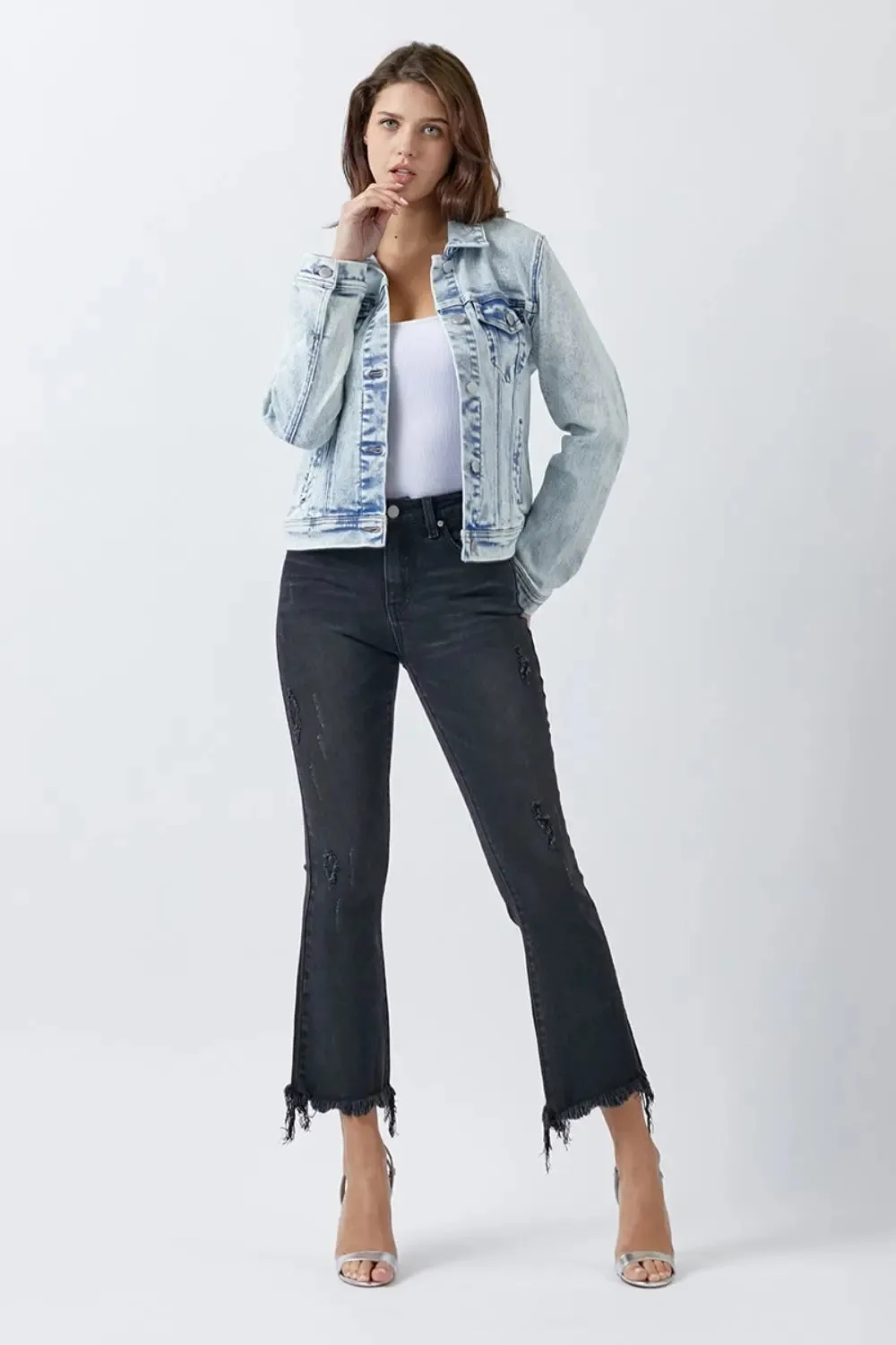 Button-Up Washed Denim Jacket | Timeless & Versatile Casual Wear