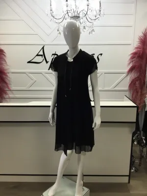 Compli K Knit Cap Sleeve Dress Black 32586