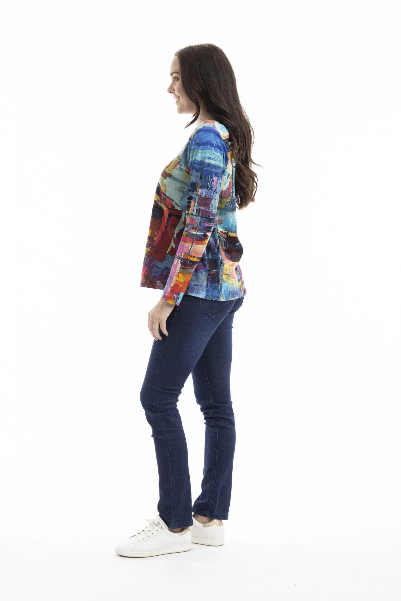 Contemporary V Long Sleeve T-Shirt - Night Boats