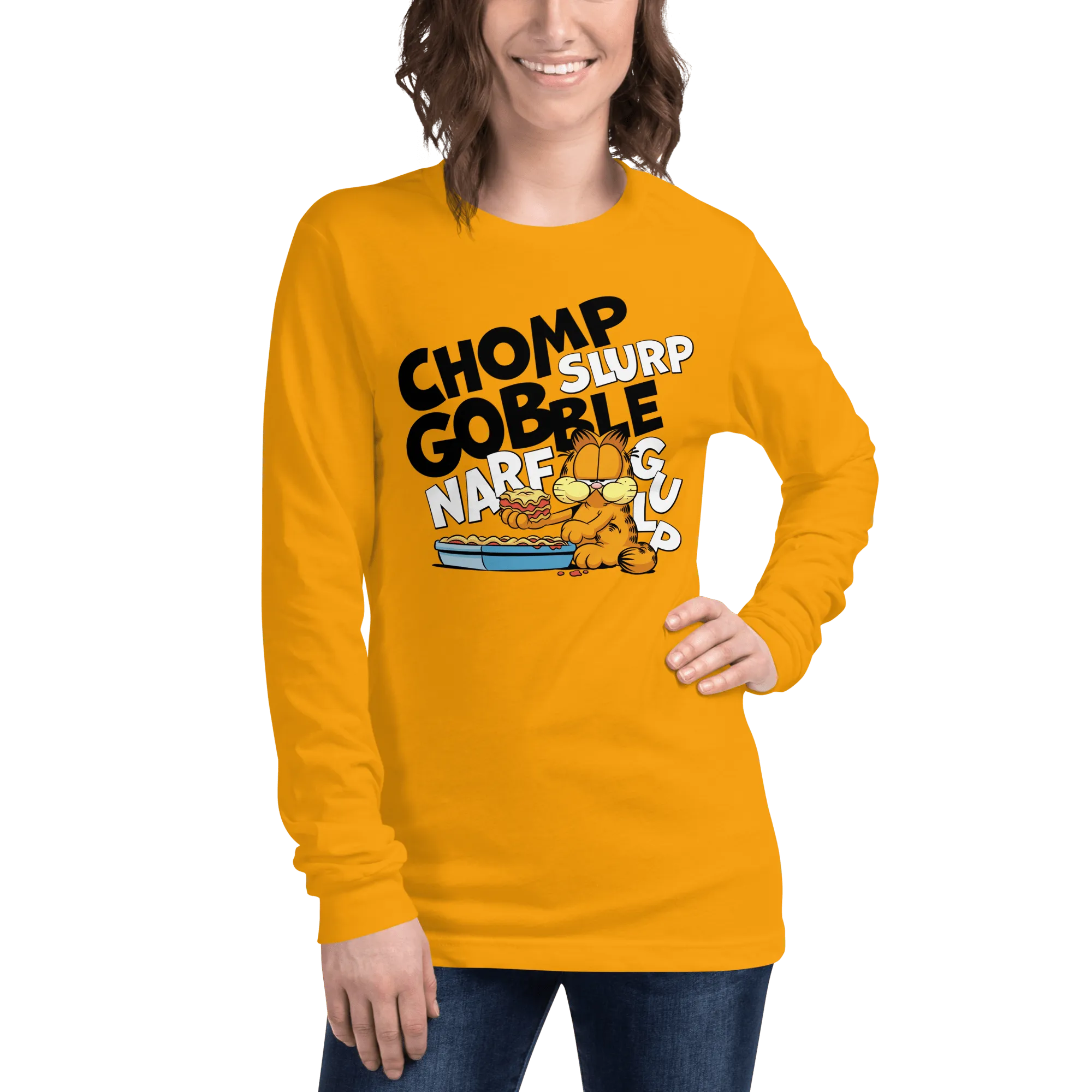 Garfield CHOMP Adult Long Sleeve T-Shirt