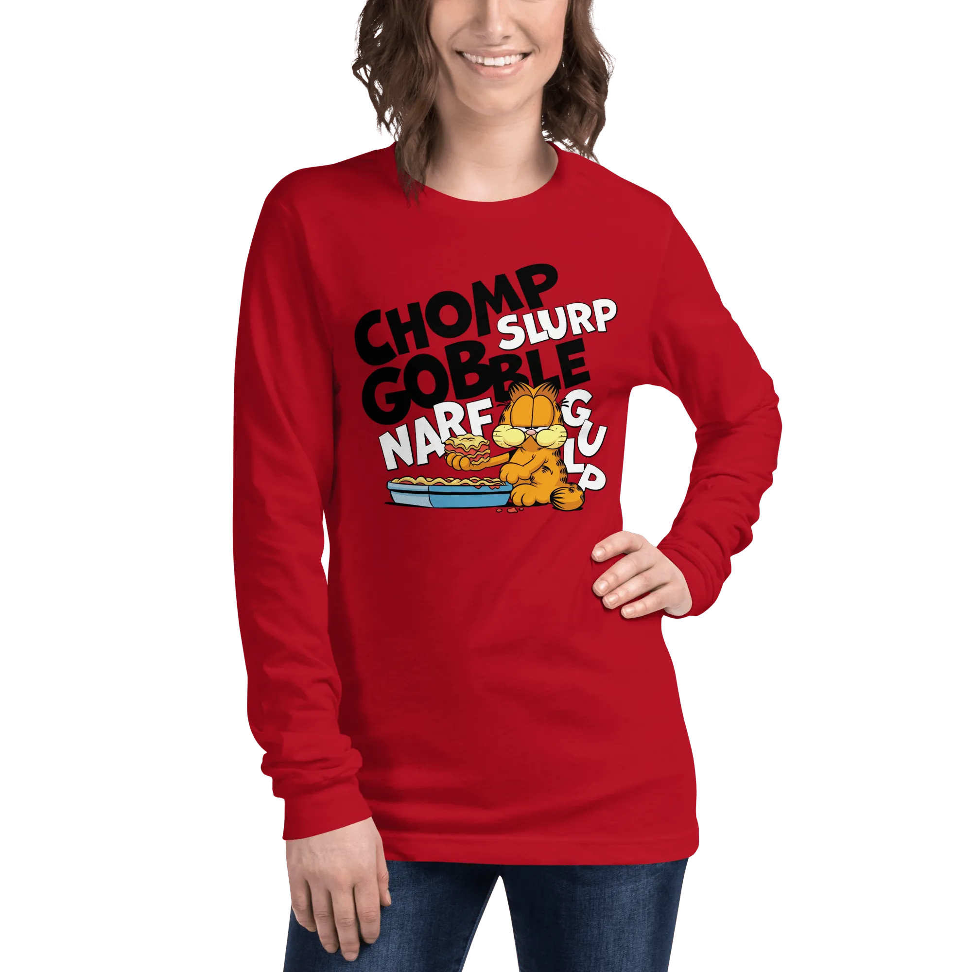 Garfield CHOMP Adult Long Sleeve T-Shirt