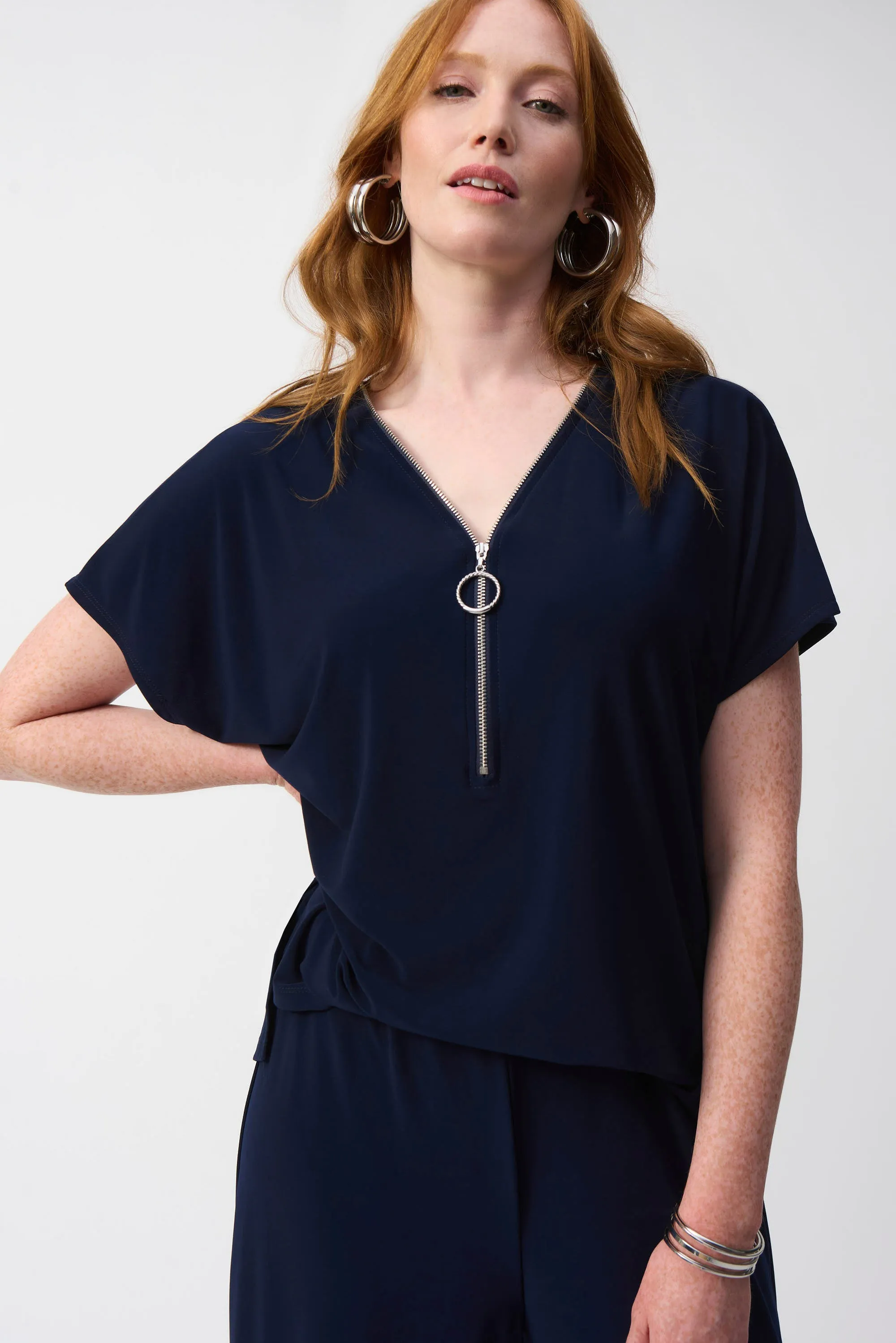 Joseph RIbkoff Cropped V-neck Jumpsuit Style 251044