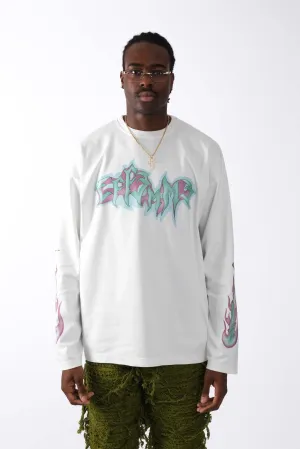 Long Sleeve Flame White