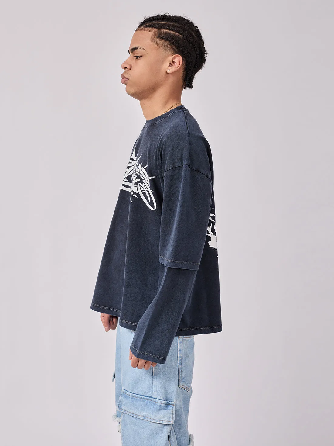 Long Sleeve Jesus Petrol