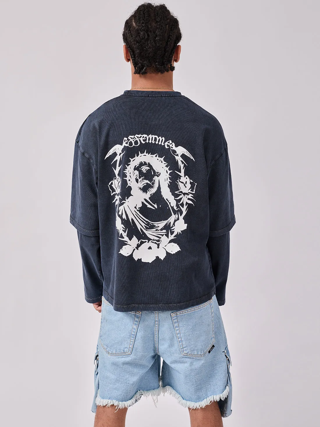 Long Sleeve Jesus Petrol