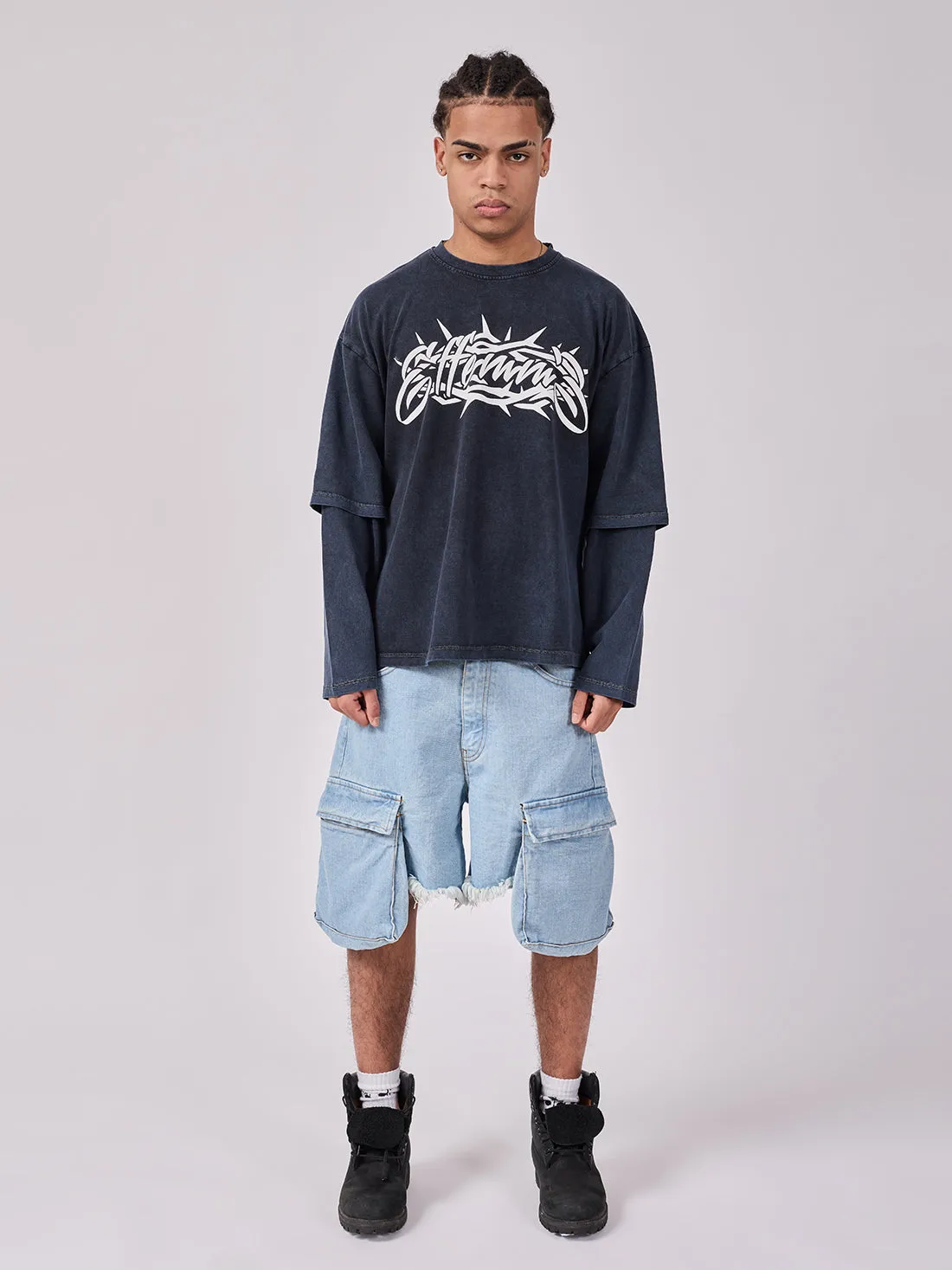 Long Sleeve Jesus Petrol