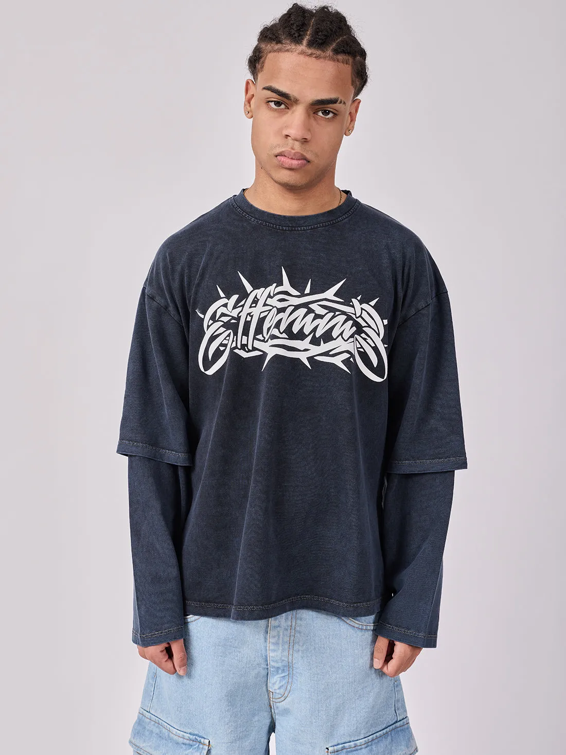 Long Sleeve Jesus Petrol