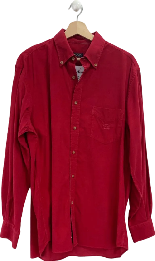 Paul & Shark Red Long Sleeve Corduroy Shirt Chest 42