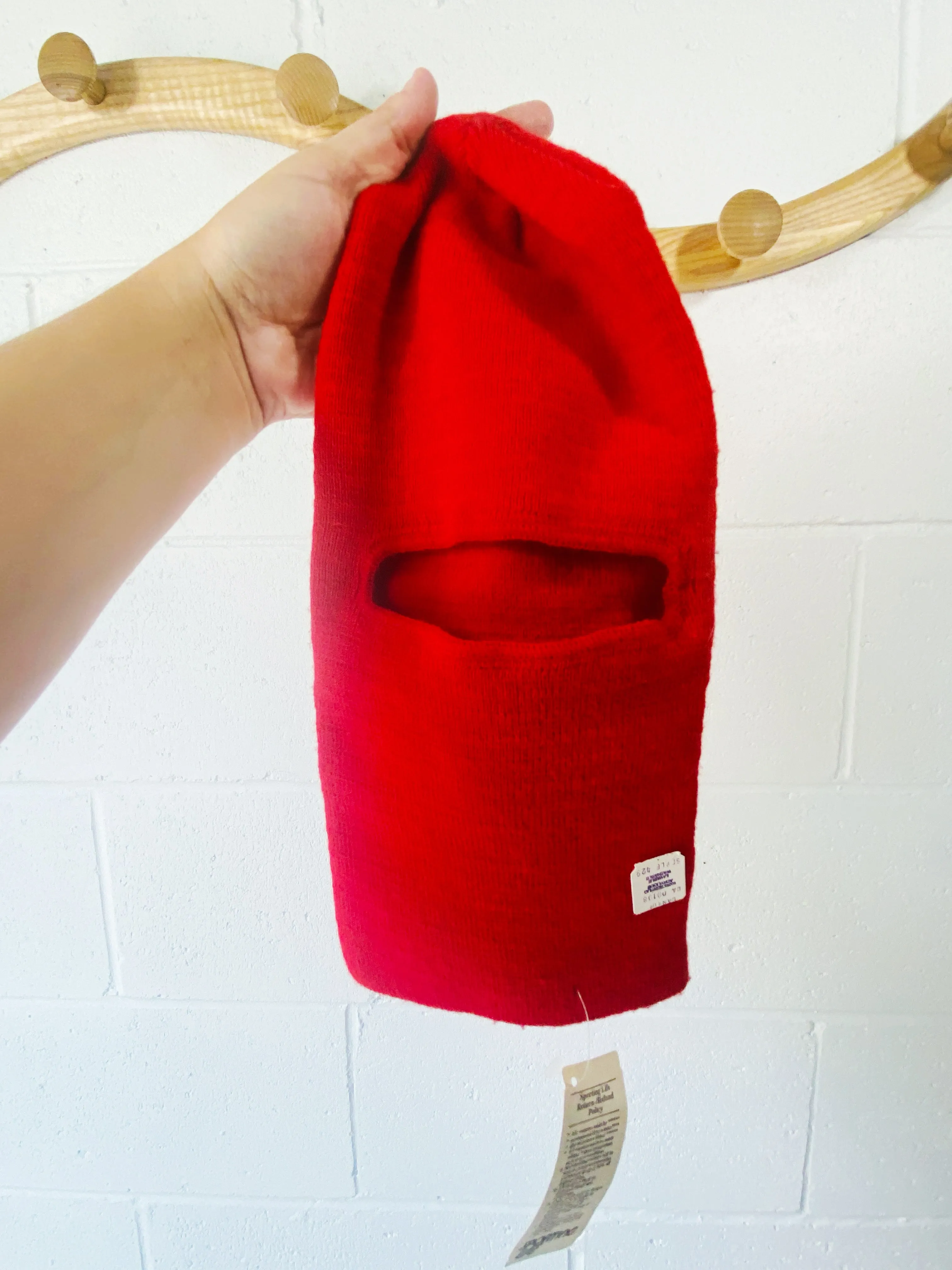 Vintage Red Knit Balaclava, 7-10 years (Junior)
