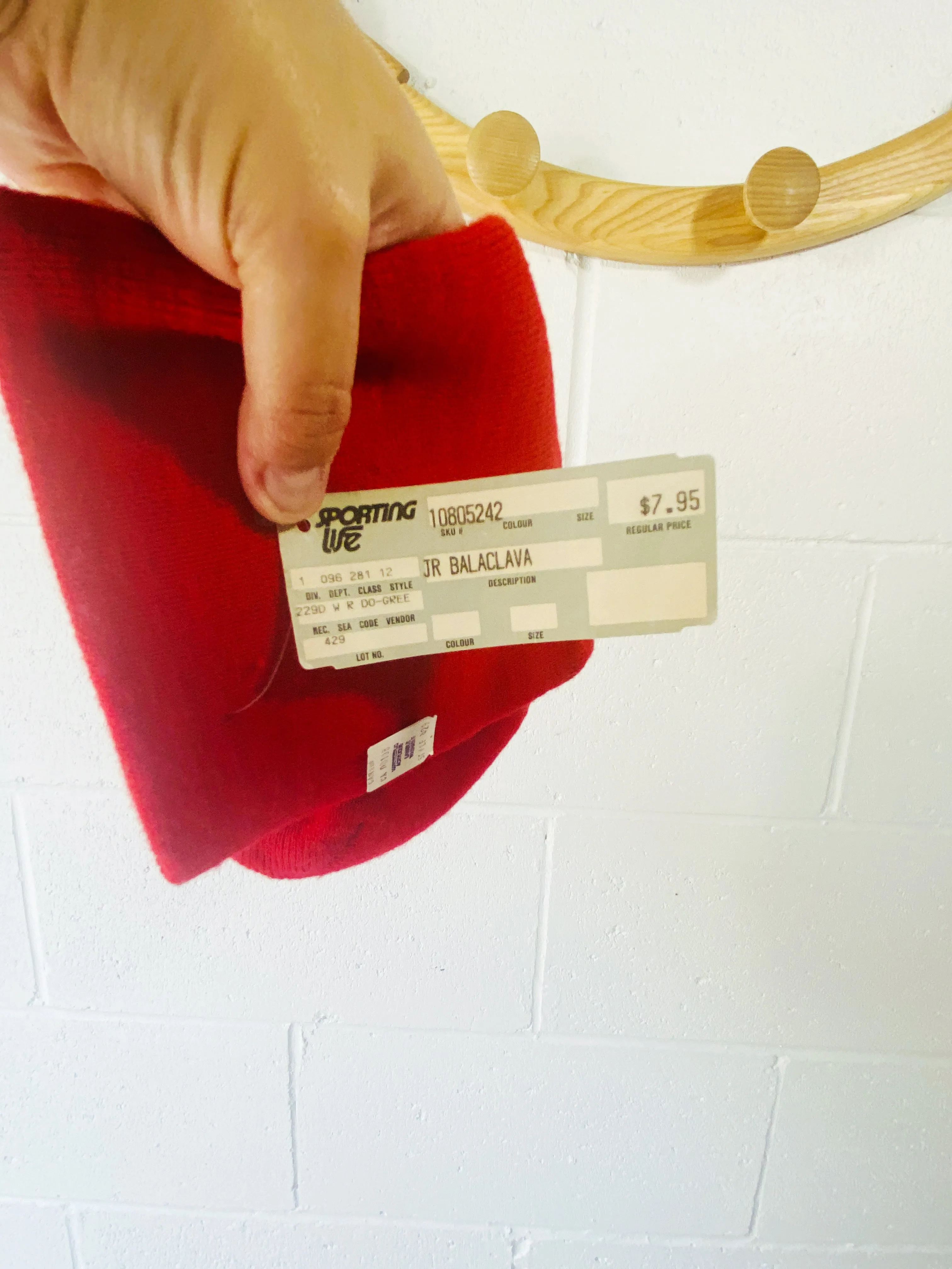 Vintage Red Knit Balaclava, 7-10 years (Junior)