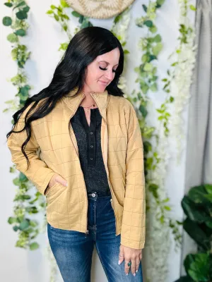 Wilma Washed Mustard Quilted Jacket