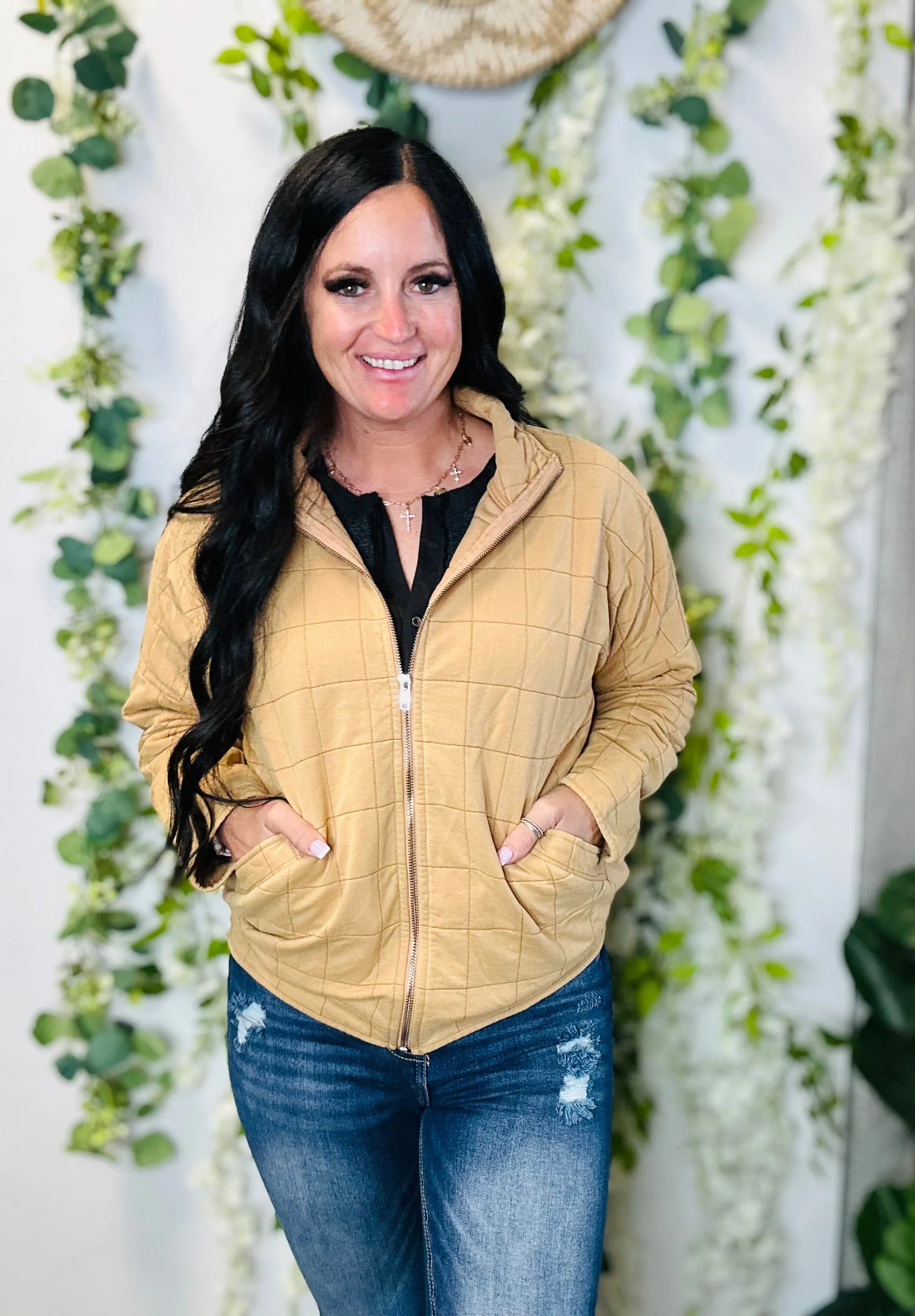 Wilma Washed Mustard Quilted Jacket